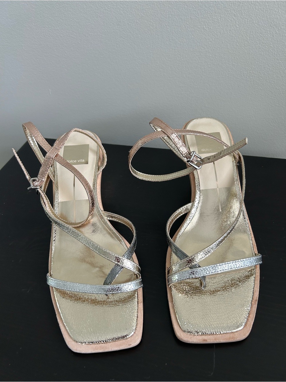 Dolce Vita Metallic Three-Tone Wedge Sandal - Rose Gold, Gold, Silver, Size 7.5 - Picture 2 of 14
